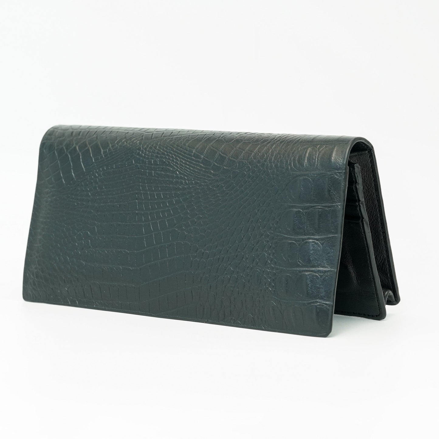 Menâ€™s Black Crocodile Texture Leather Wallet