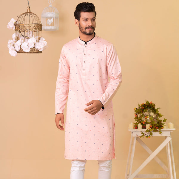 Mens Panjabi-Salmon