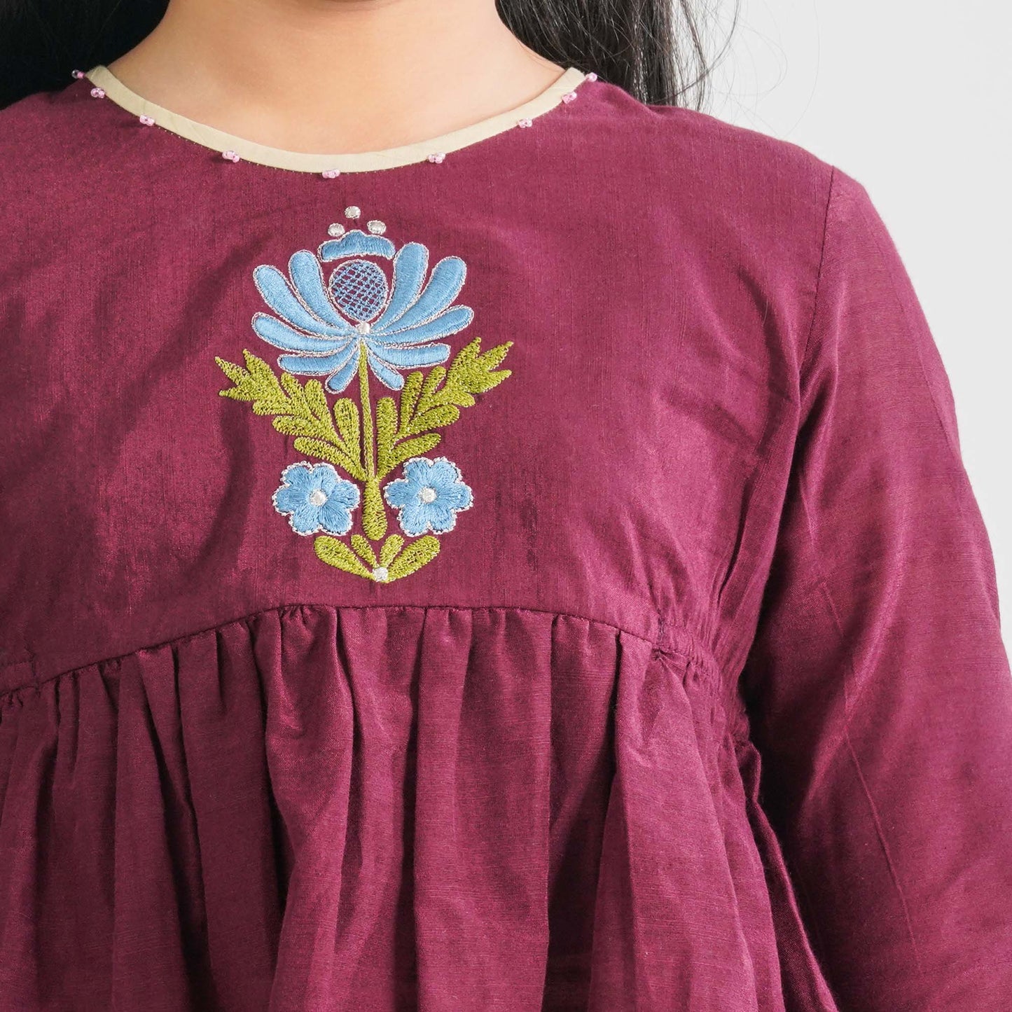 Girl's Maroon Two Piece Set