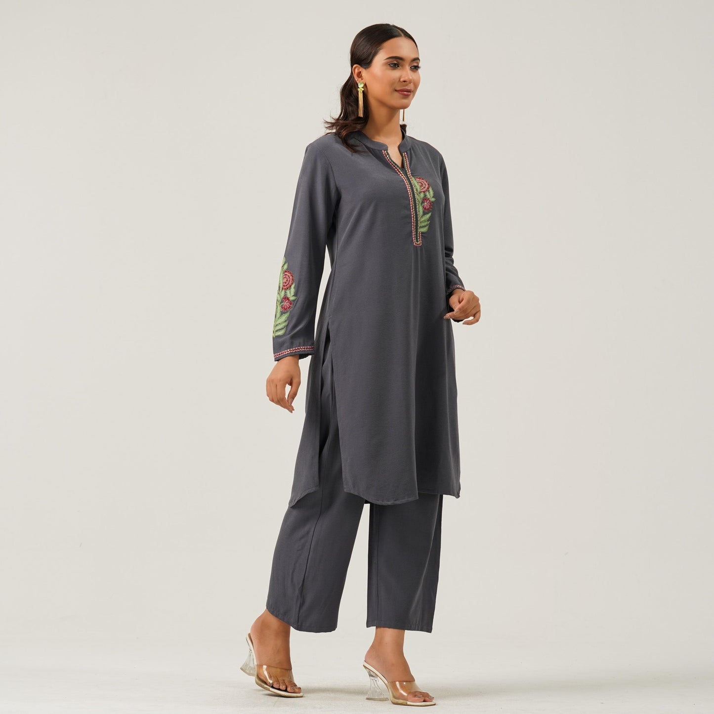 Womens Grey Two Piece Set