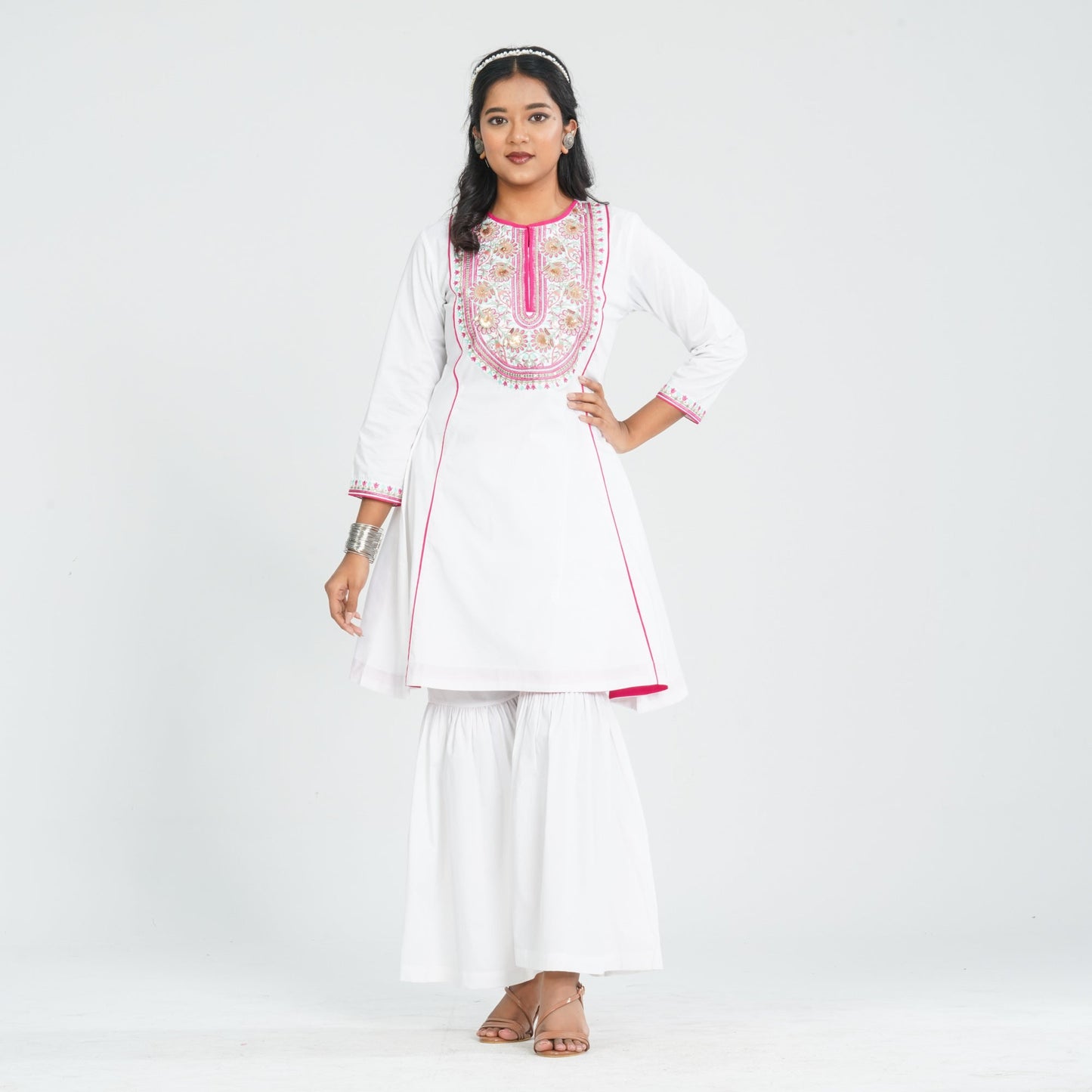 Women's White Two Piece Set