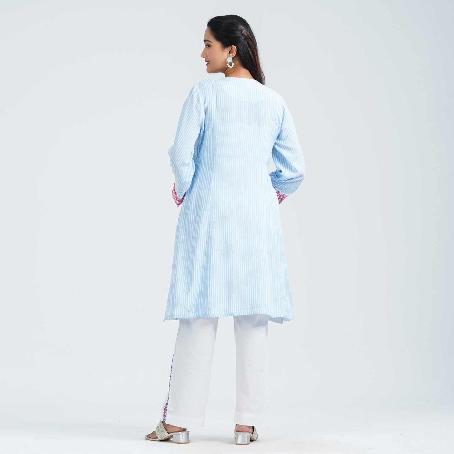 Women's Blue Cotton Two Piece Set