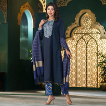 Load image into Gallery viewer, Women Navy Ethnic Set
