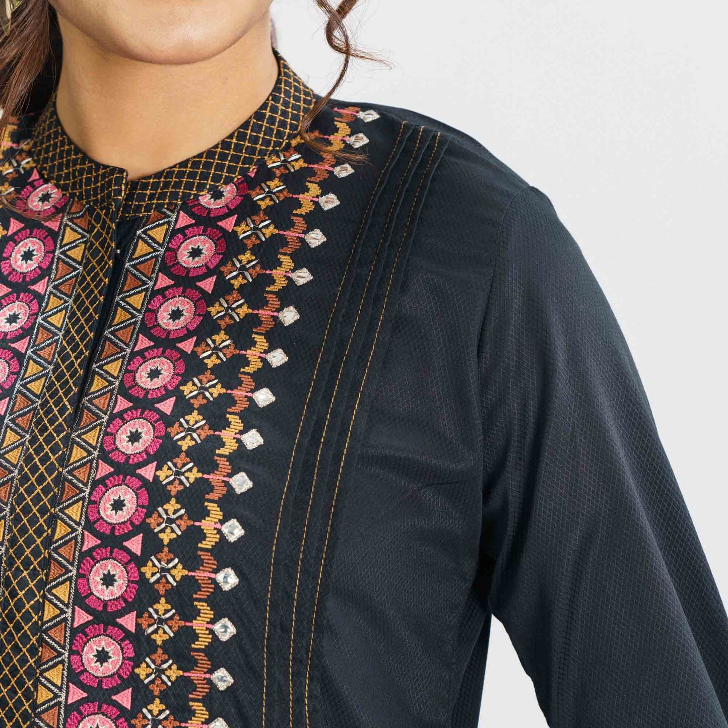 Womens Black Ethnic Three Pcs