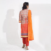 Load image into Gallery viewer, Women Orange Ethnic 3-Piece Set
