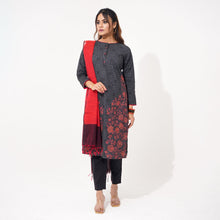 Load image into Gallery viewer, Women Black &amp; Red Ethnic 3-Piece Set
