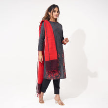 Load image into Gallery viewer, Women Black &amp; Red Ethnic 3-Piece Set
