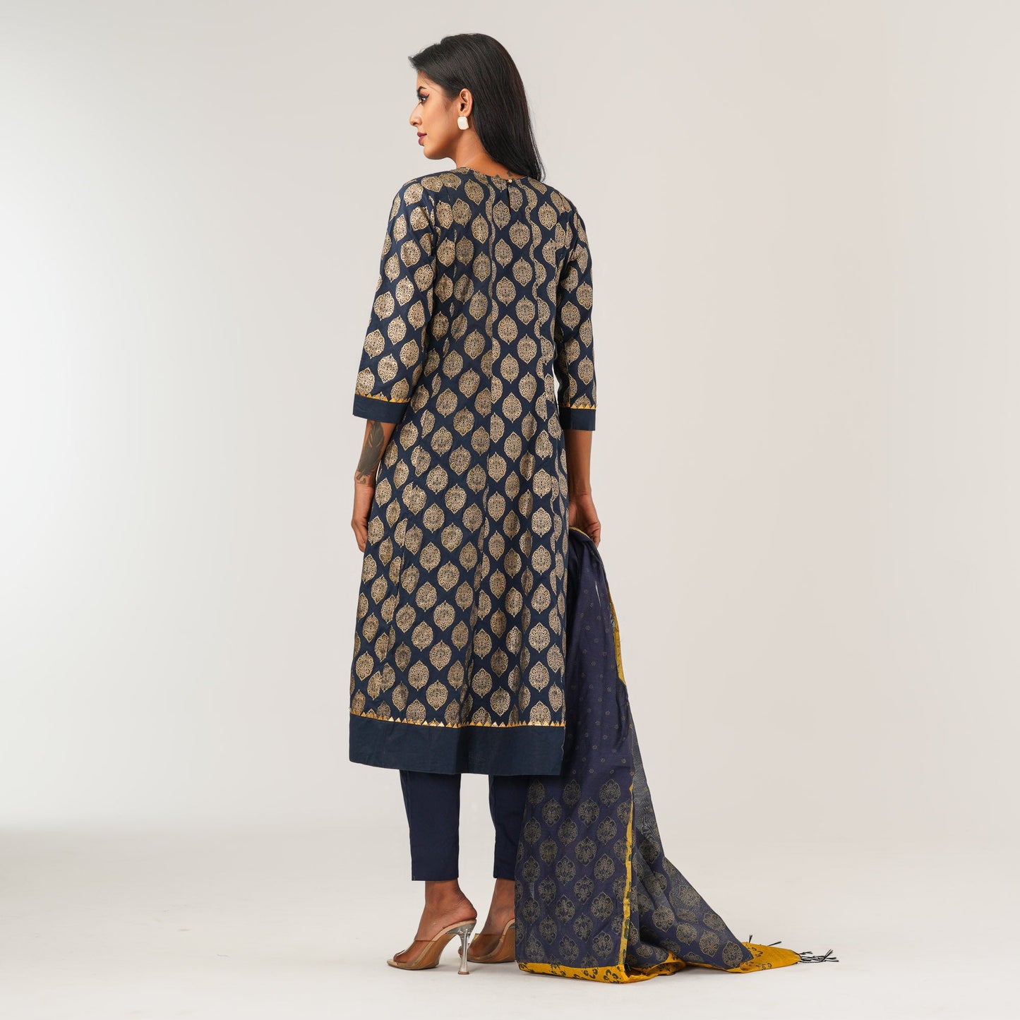 Womens Navy Ethnic 3 PcsSet
