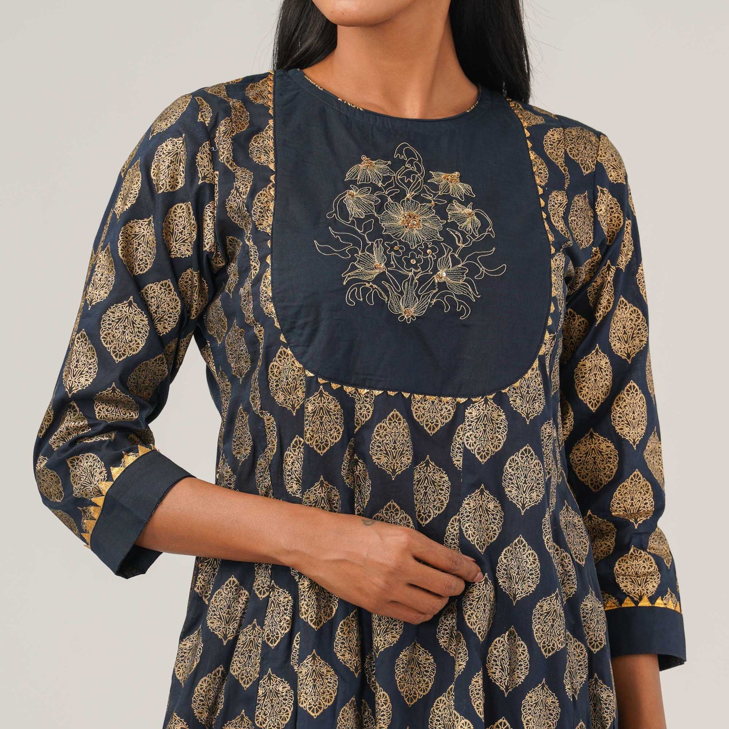 Womens Navy Ethnic 3 PcsSet