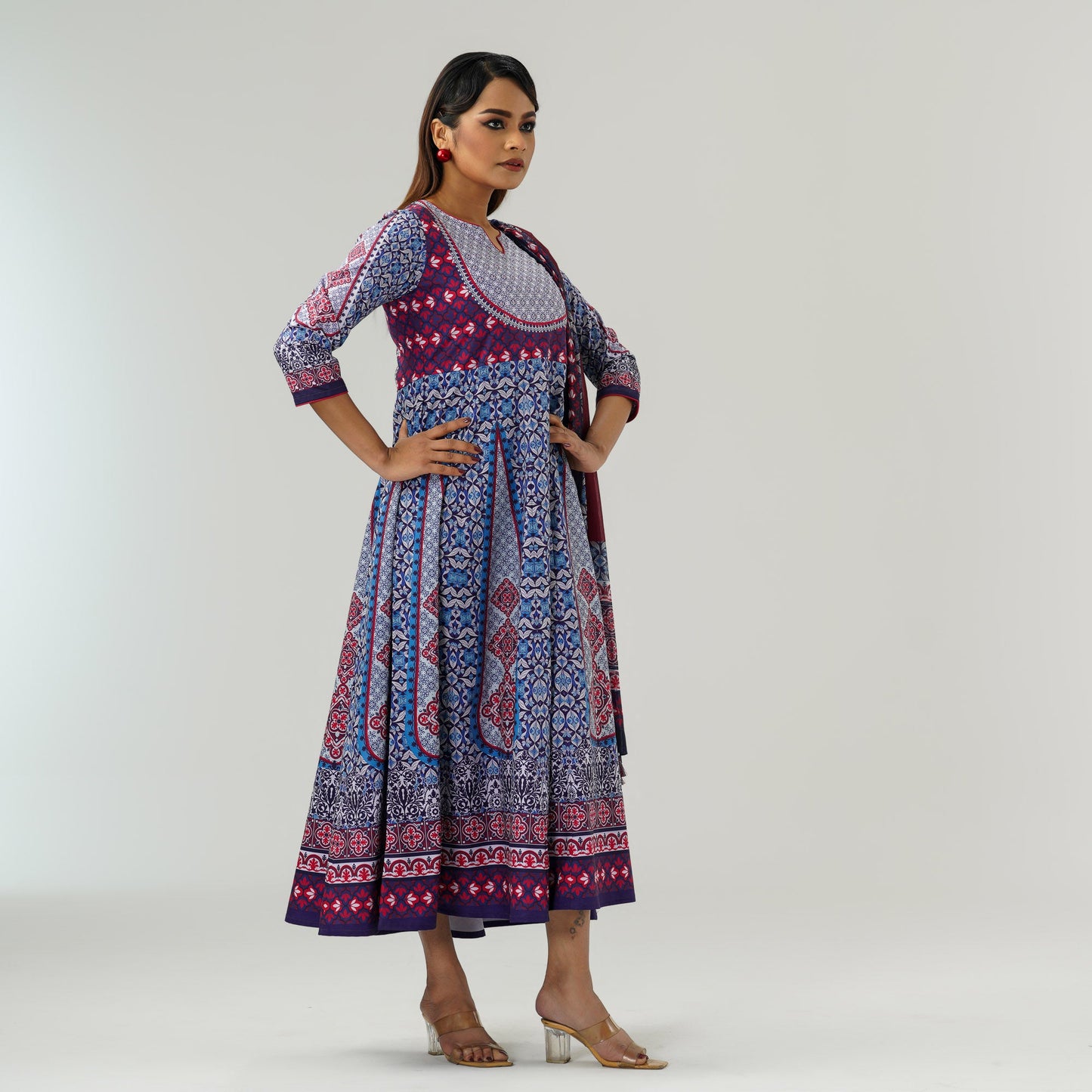 Womens Ethnic Multicolor Three Piece Set