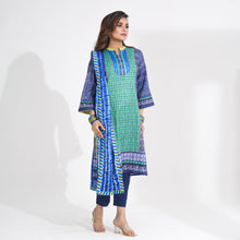 Load image into Gallery viewer, Women Blue Ethnic 3-Piece Set
