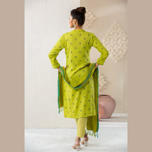 Load image into Gallery viewer, Womens Green Ethnic 3Pcs Set
