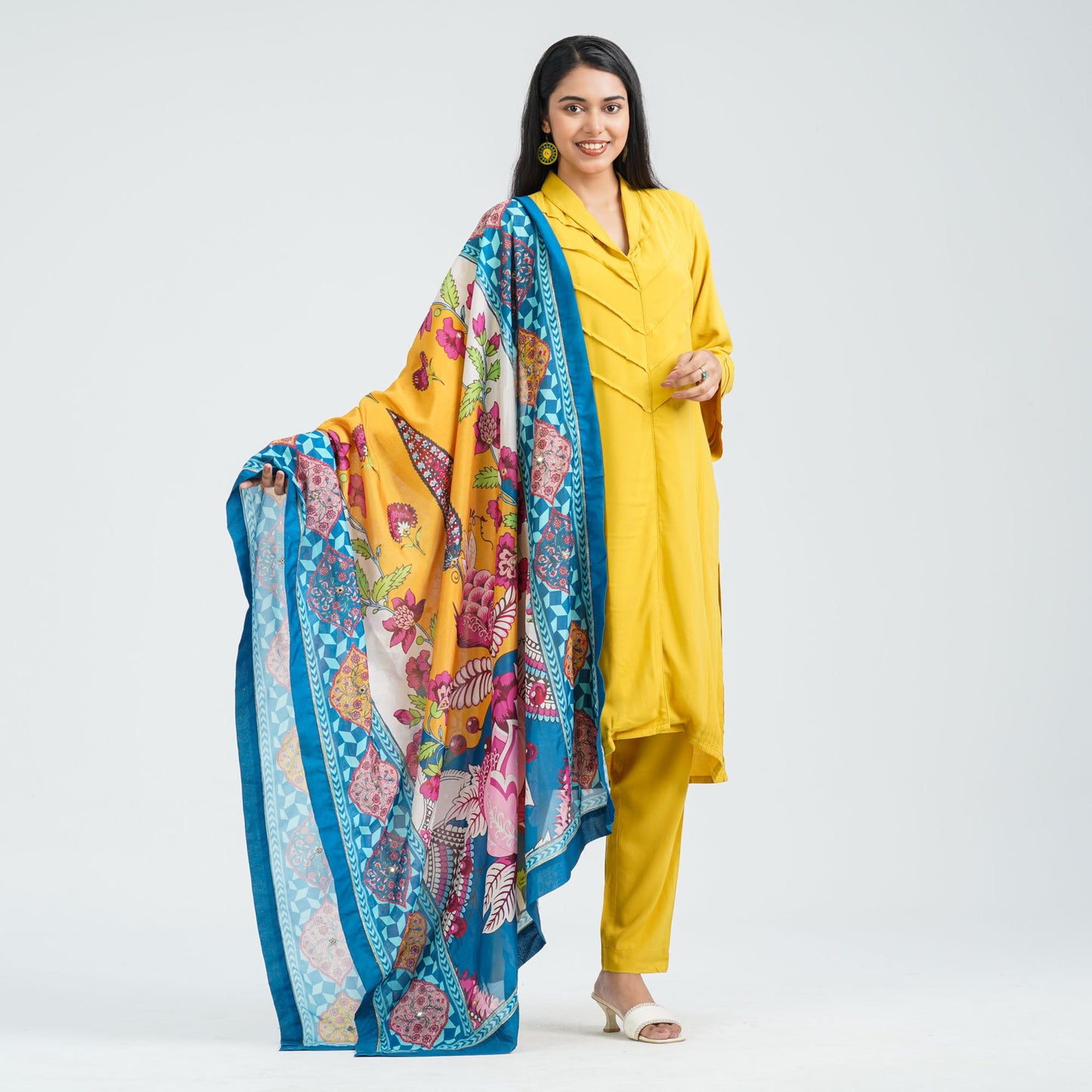 Women’s Mustard Viscose Three Piece Set