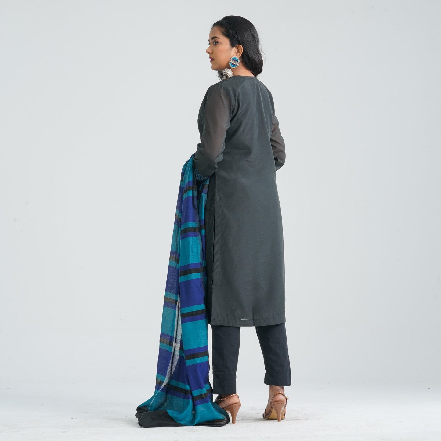 Women Half Silk Three Piece Set