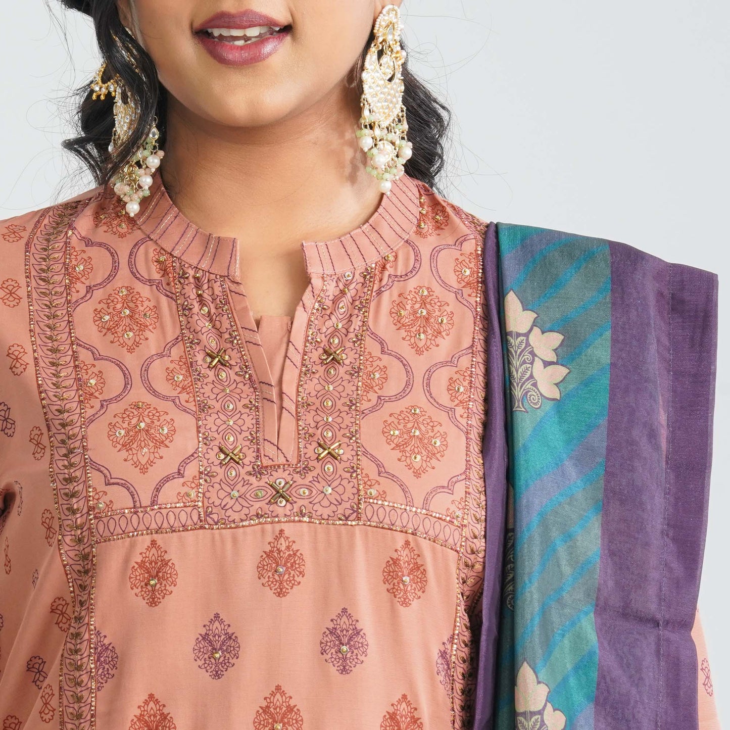 Women Blended Silk Three Piece Set