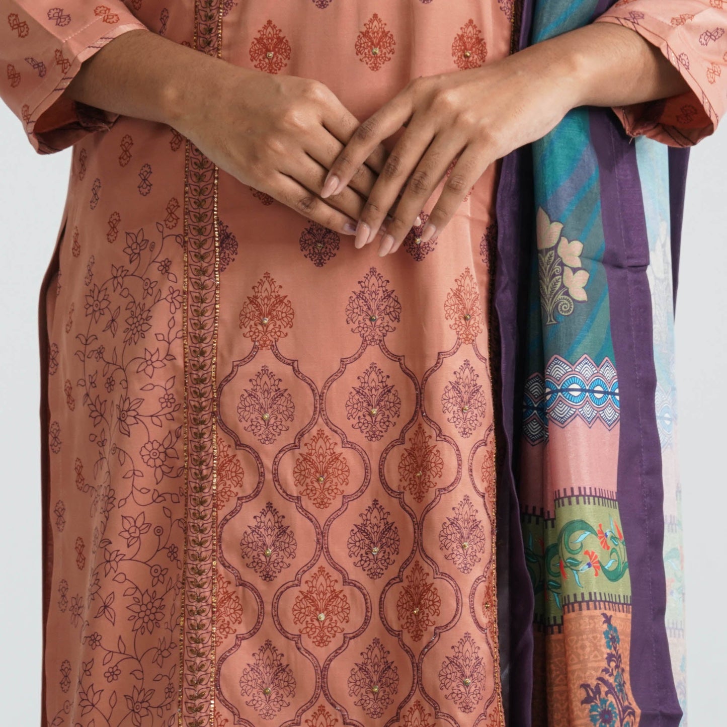 Women Blended Silk Three Piece Set