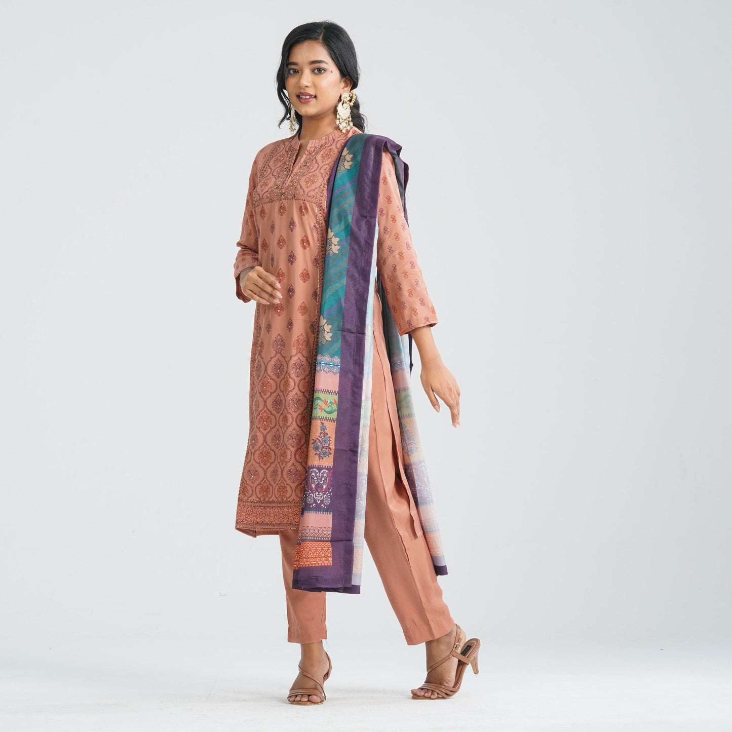 Women Blended Silk Three Piece Set