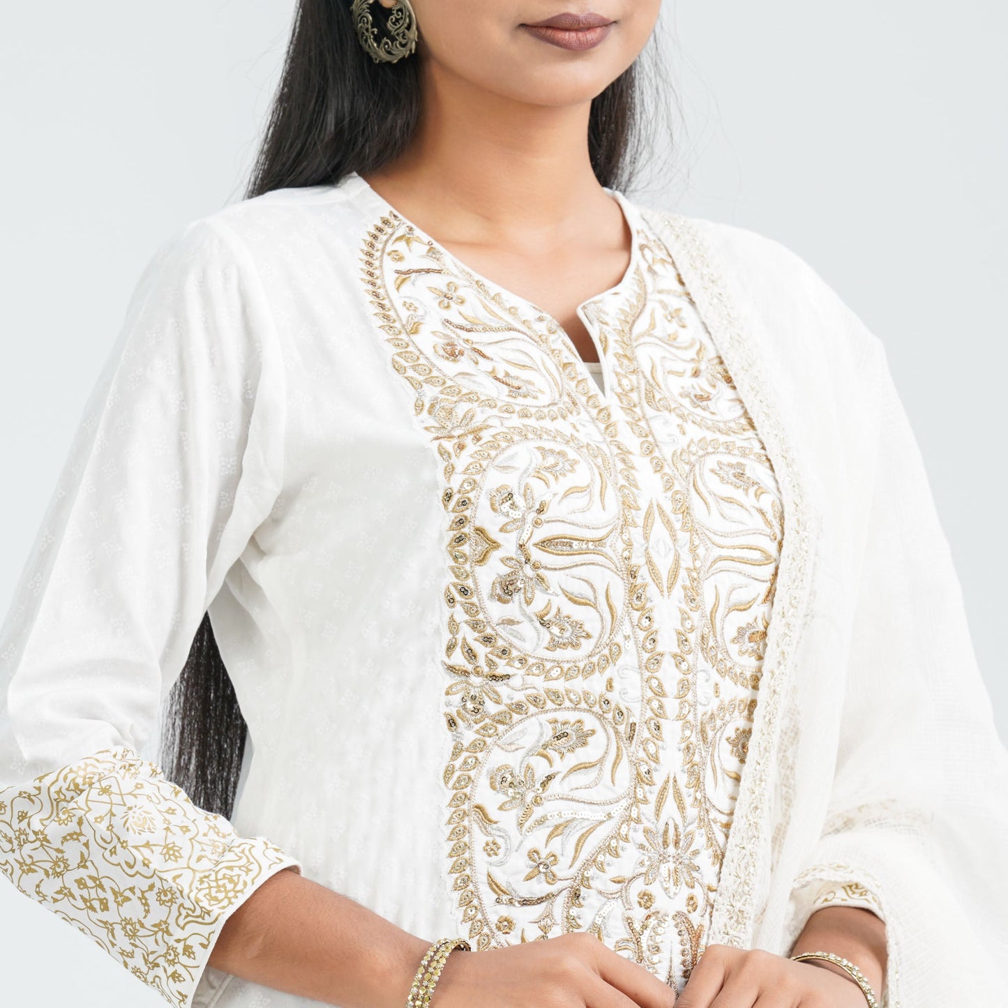 Women’s Cotton Embroidered Three Piece Set