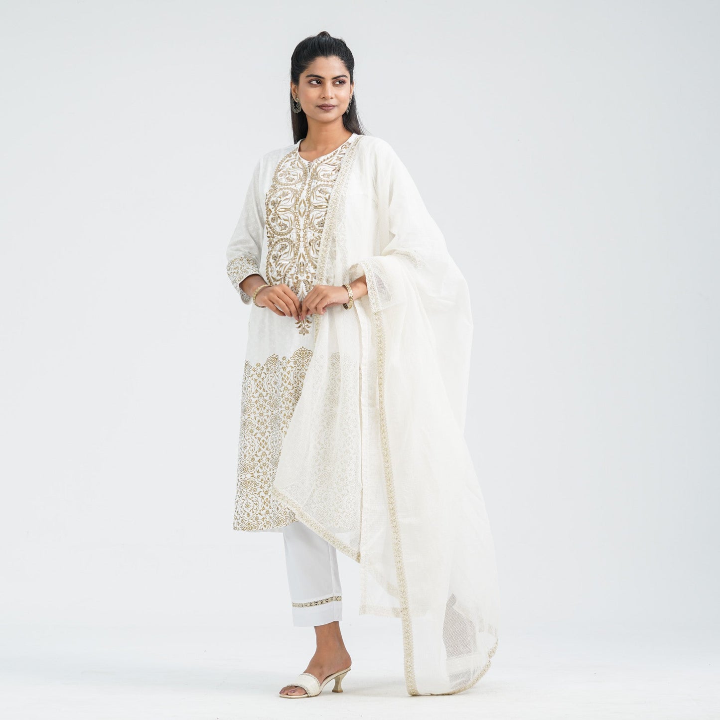Women’s Cotton Embroidered Three Piece Set