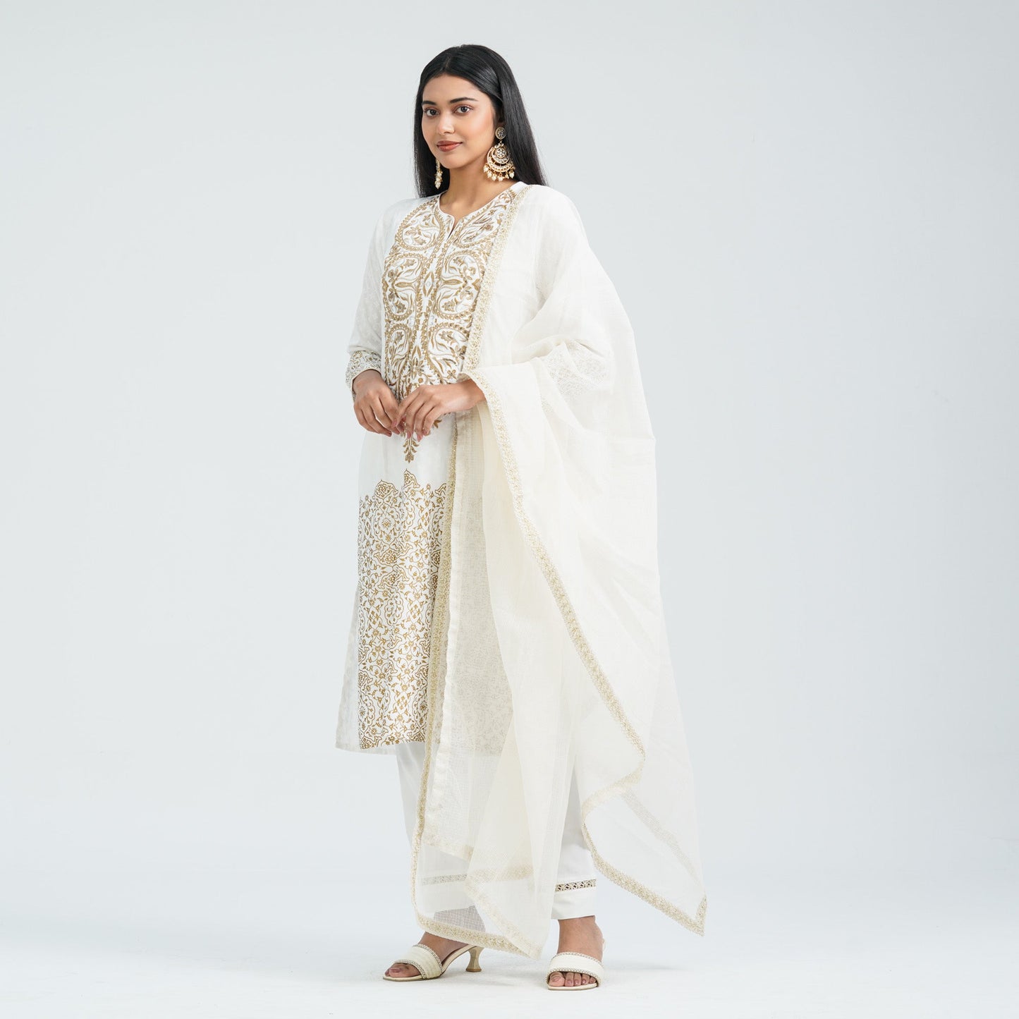 Women’s Cotton Embroidered Three Piece Set