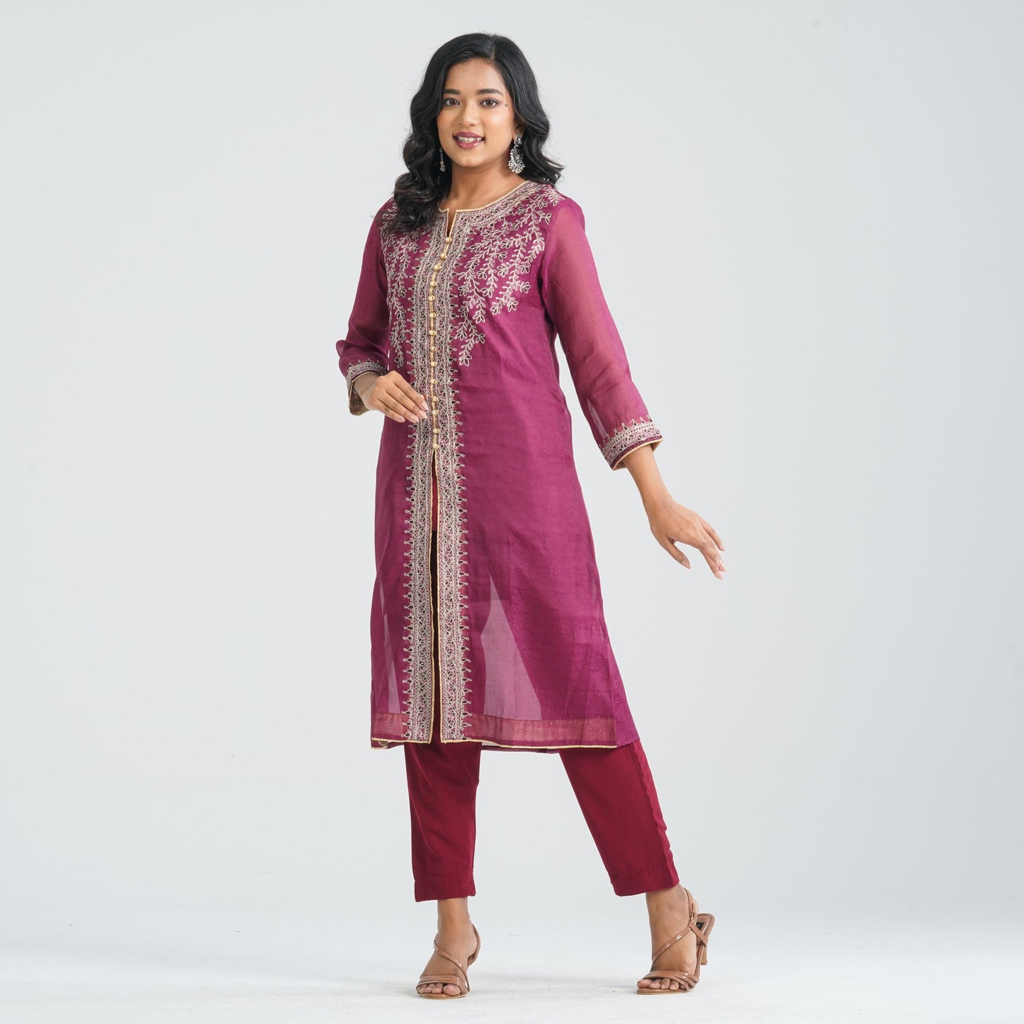 Women Silk Three Piece Set