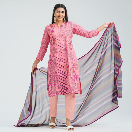 Women’s Cotton Embroidered Three Piece  Set