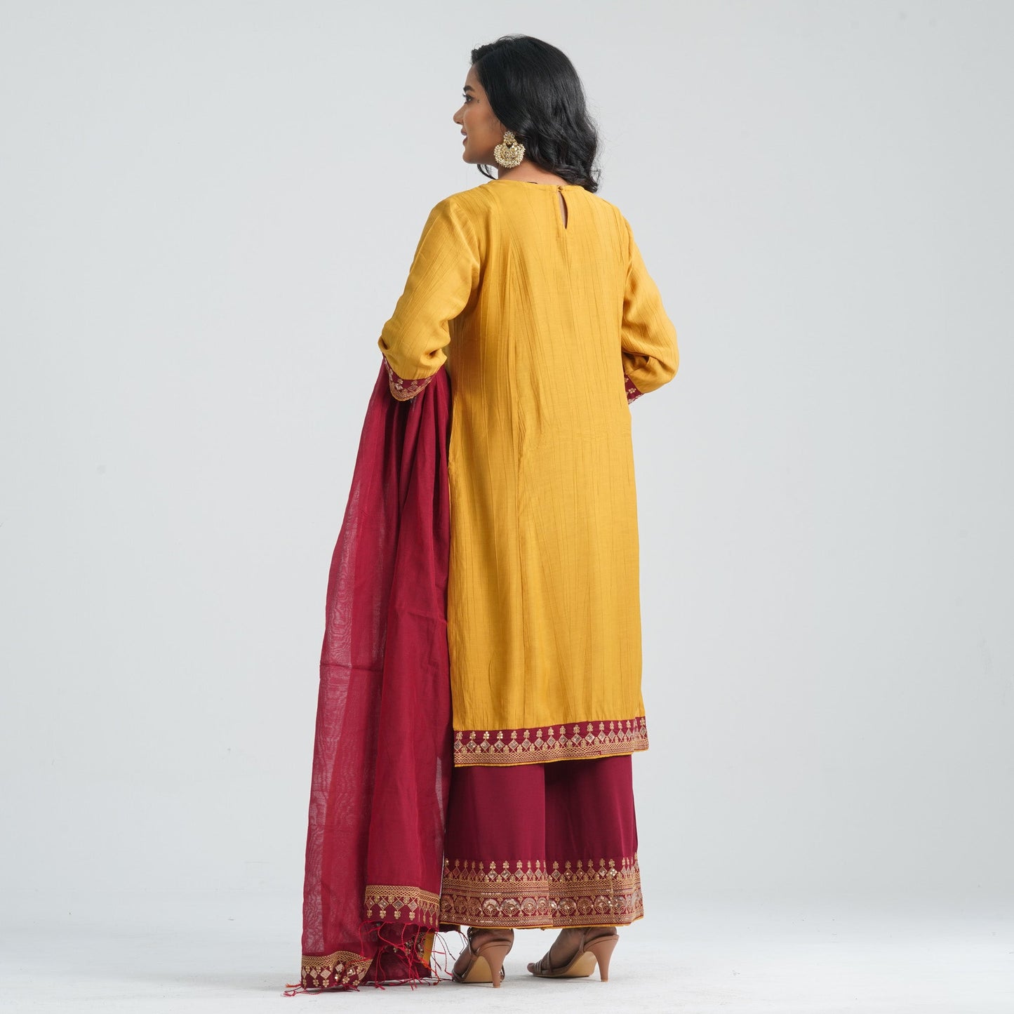 Women Blended Silk Three Piece Set