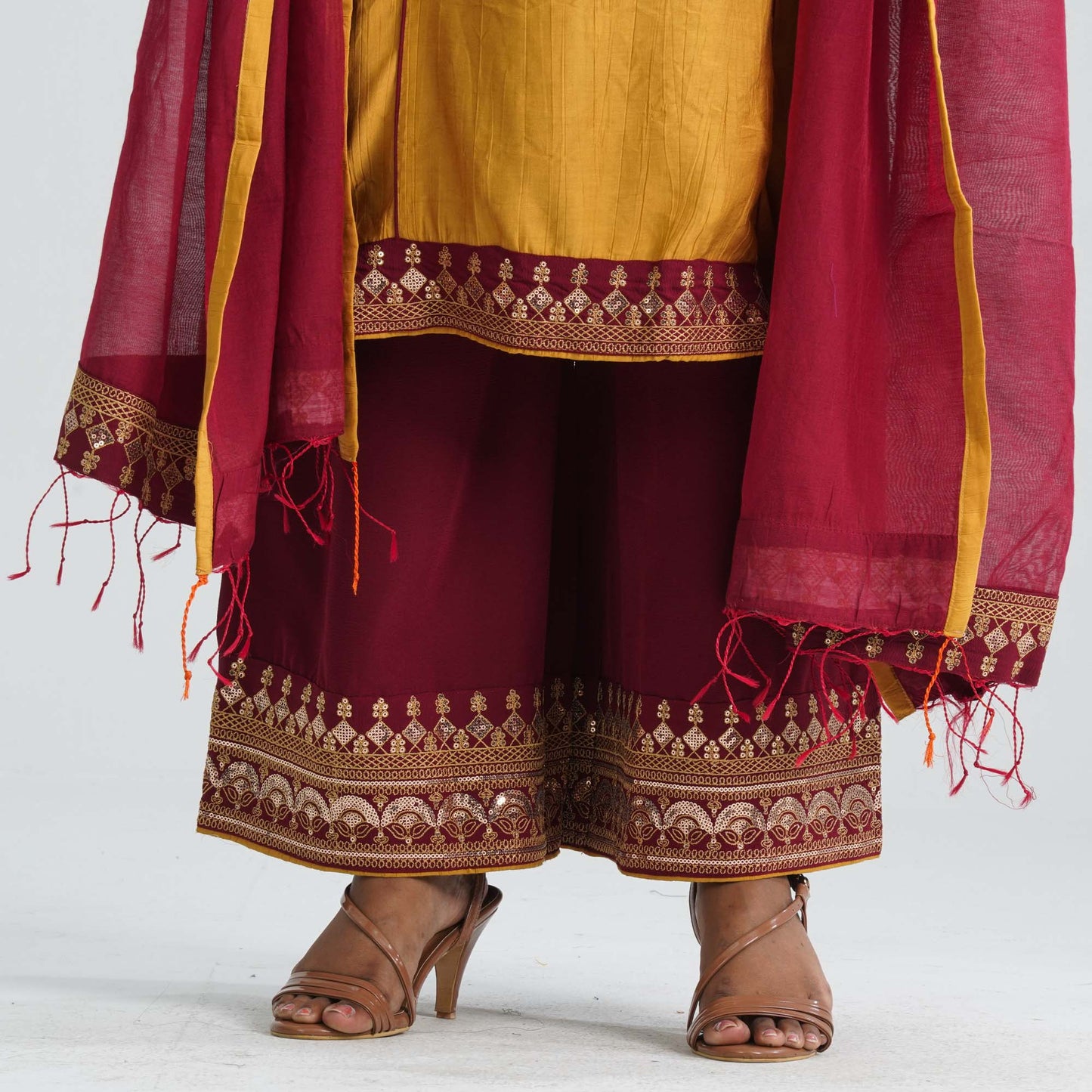 Women Blended Silk Three Piece Set
