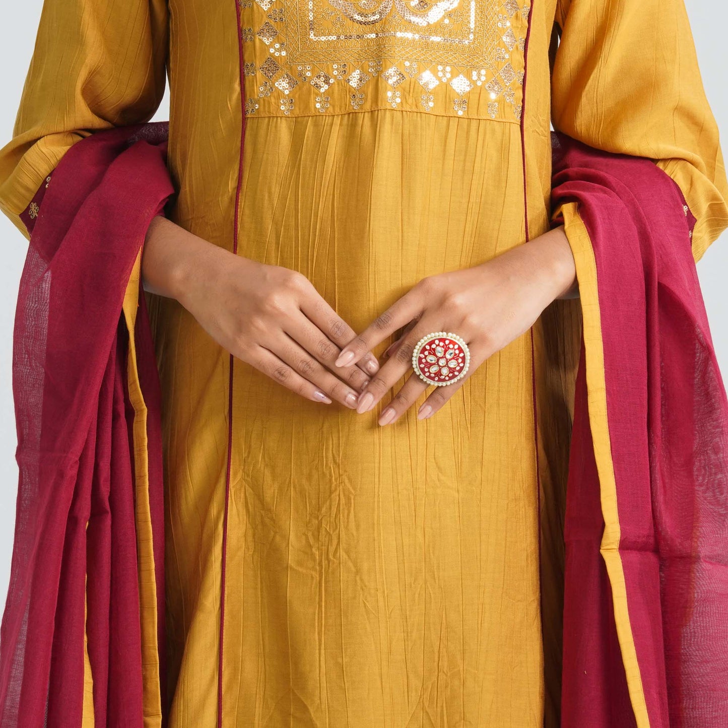 Women Blended Silk Three Piece Set