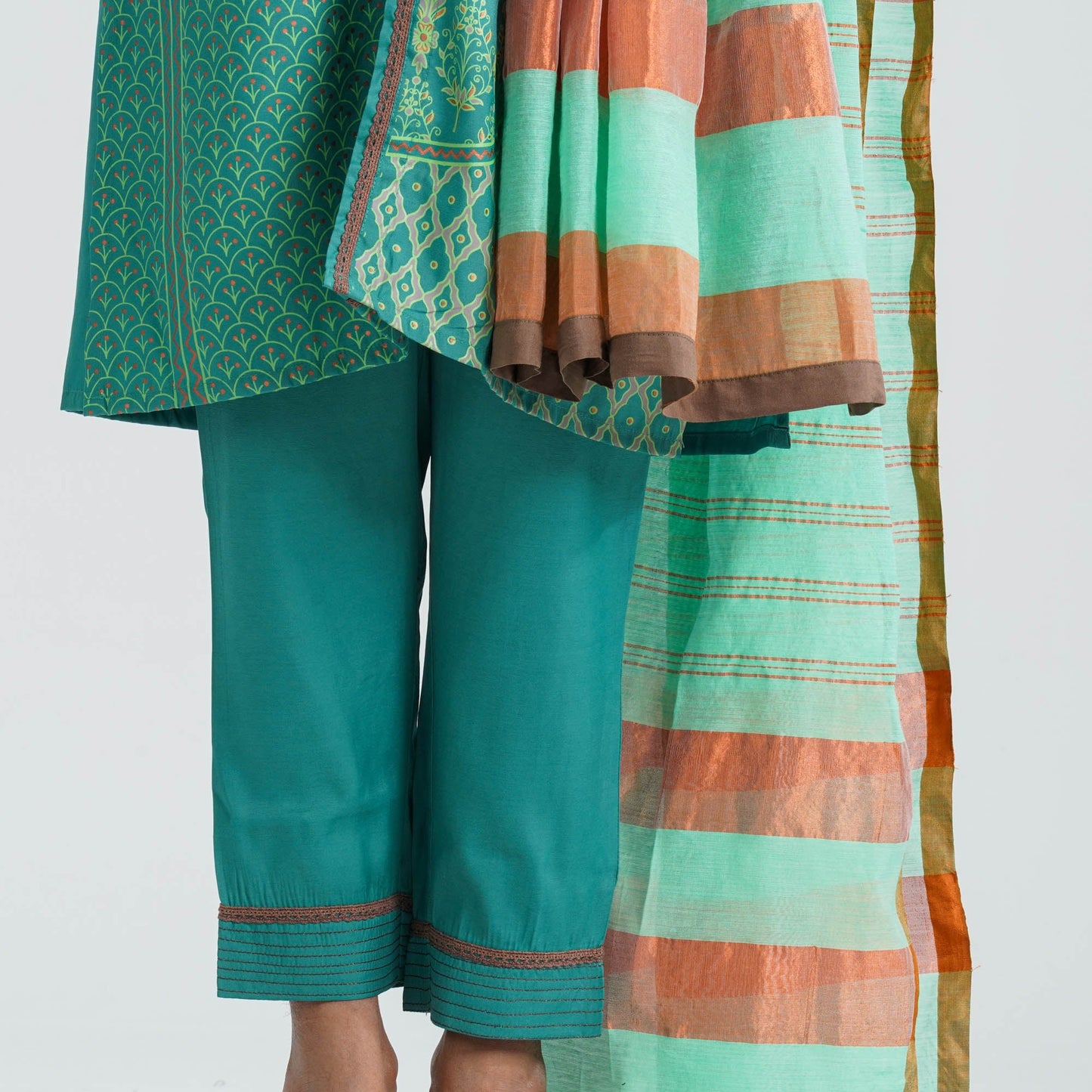Women Blended Silk Three Piece Set
