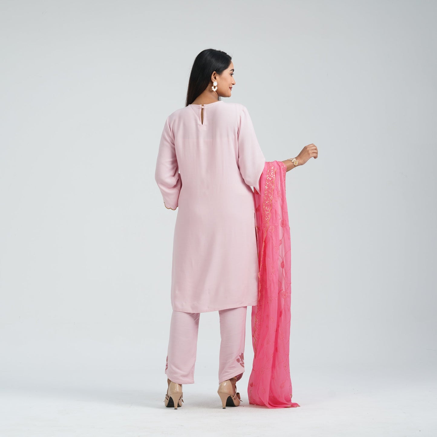 Women’s Viscose Embroidered Three Piece Set
