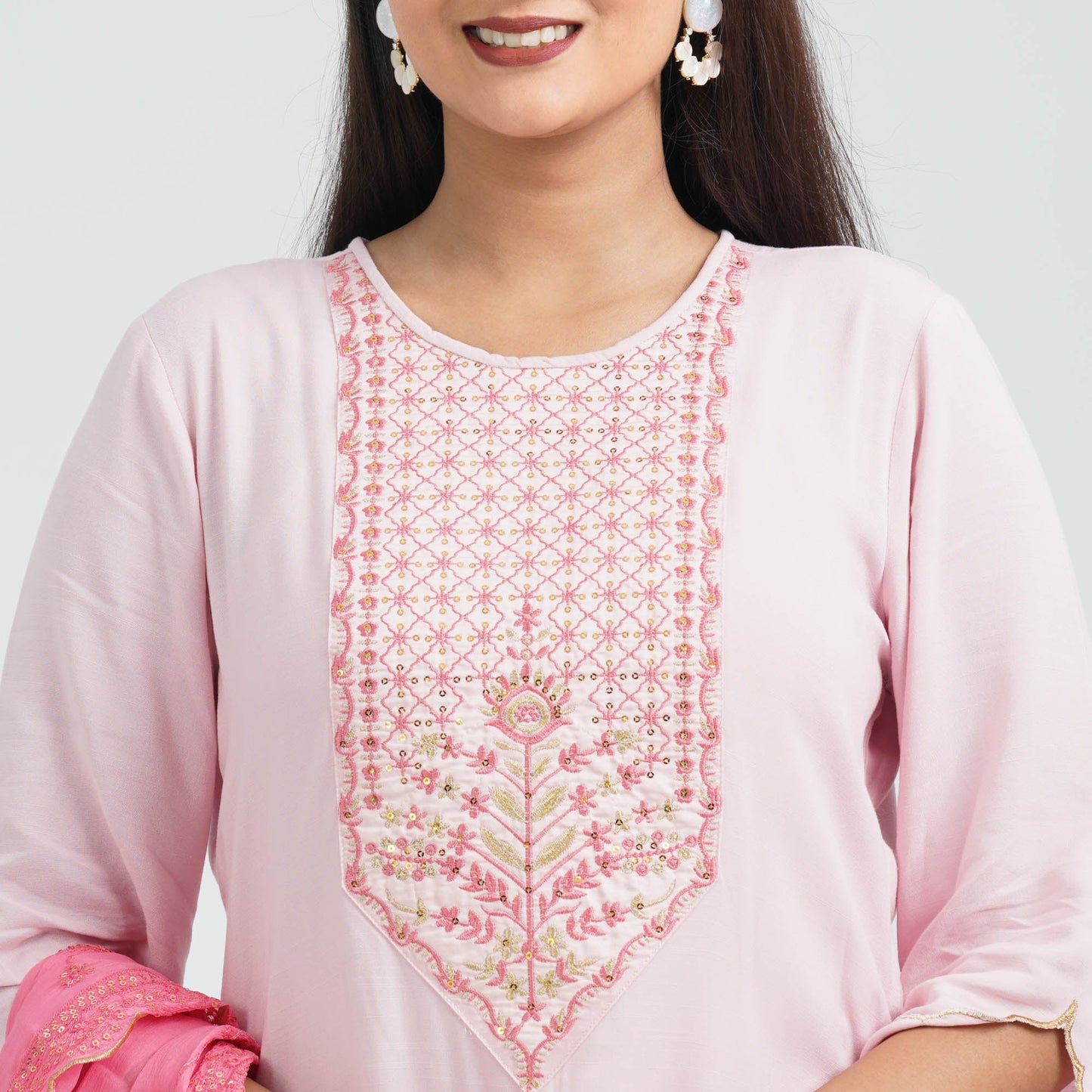 Women’s Viscose Embroidered Three Piece Set