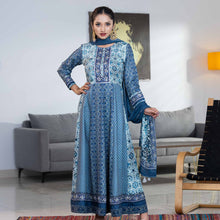 Load image into Gallery viewer, Womens Blue Ethnic 3-Piece Set
