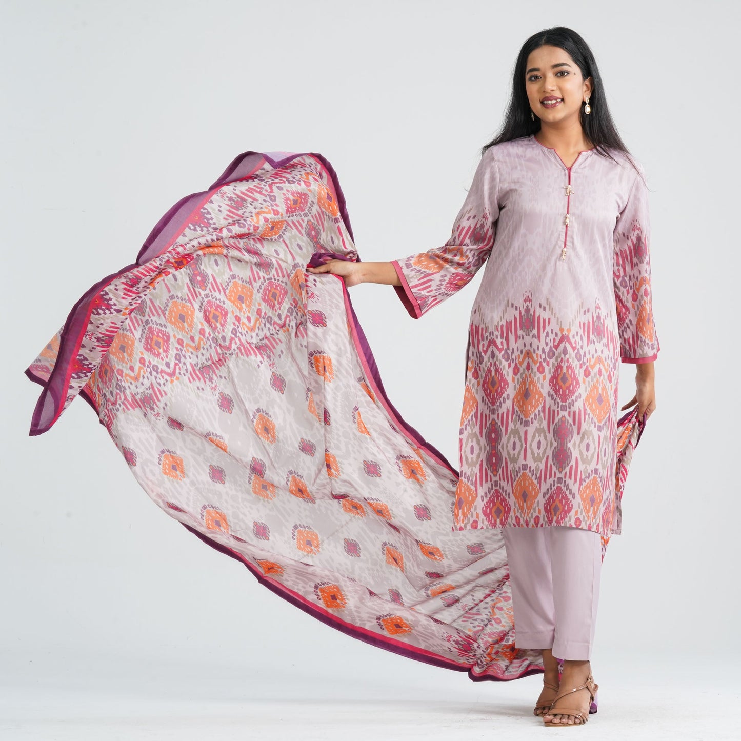 Women Blended Silk Three Piece Set
