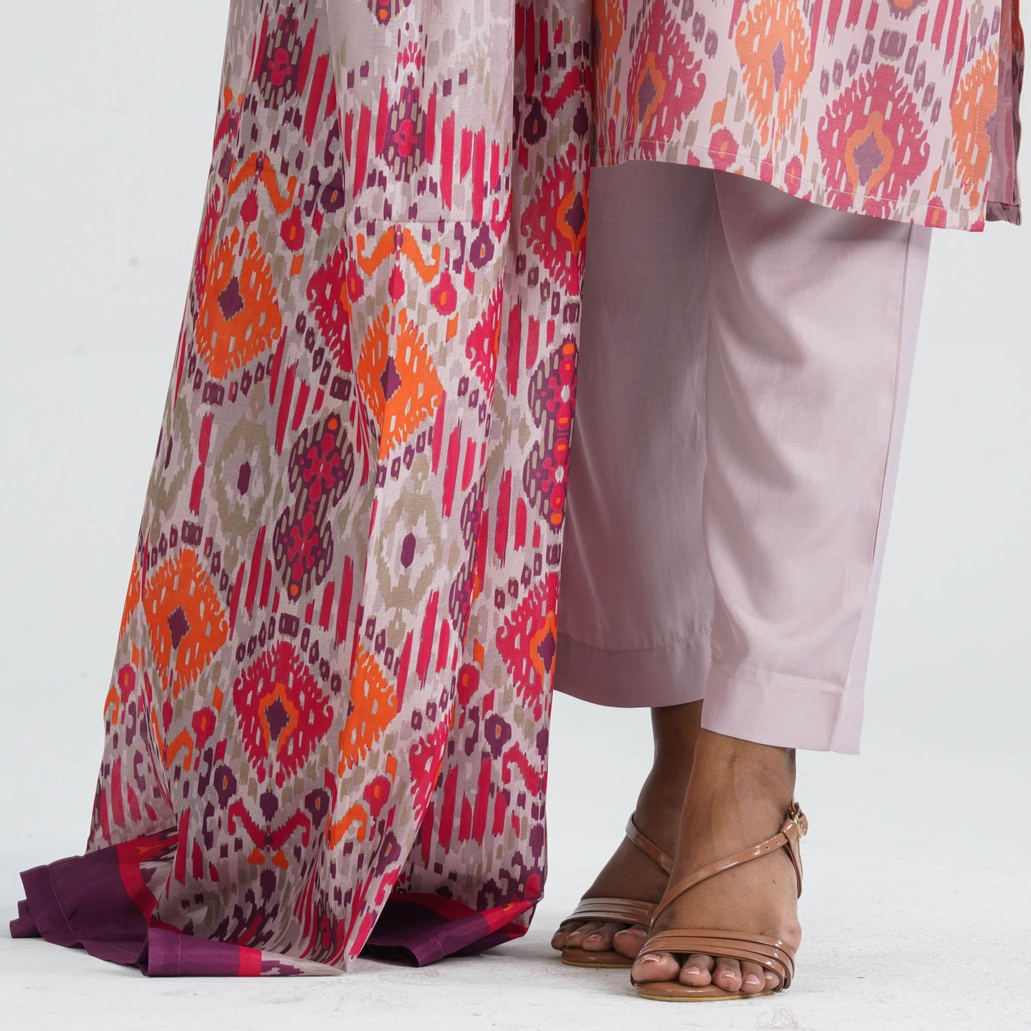 Women Blended Silk Three Piece Set