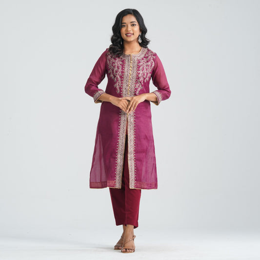 Women Silk Three Piece Set