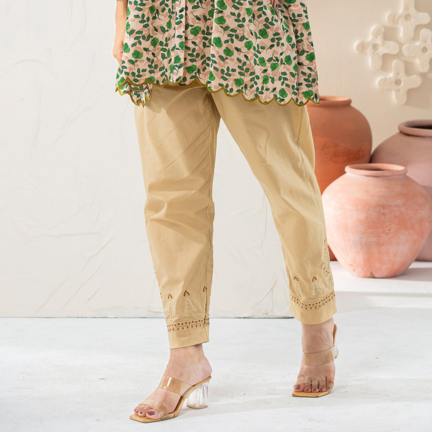 Women Embroidered Cotton Bottom
