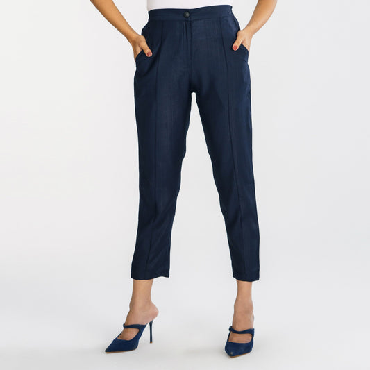Womens Ethnic Navy Bottom