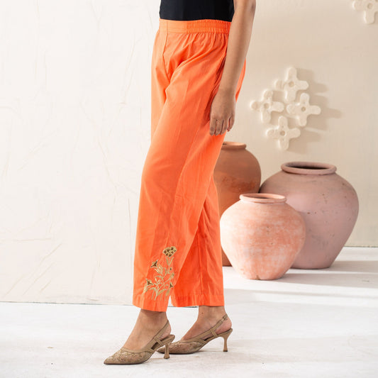 Peach Embroidered Bottoms
