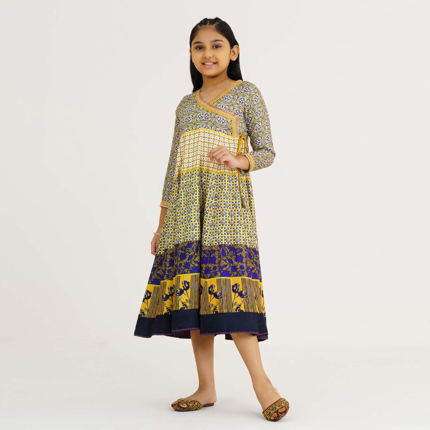 Girl's Yellow Ethnic Gown