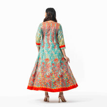 Load image into Gallery viewer, Womens Teal Ethnic Gown
