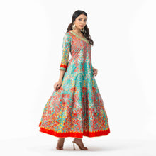 Load image into Gallery viewer, Womens Teal Ethnic Gown
