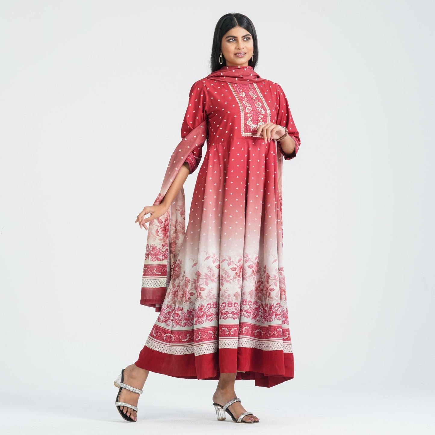 Women's Crinkle Georgette Gown