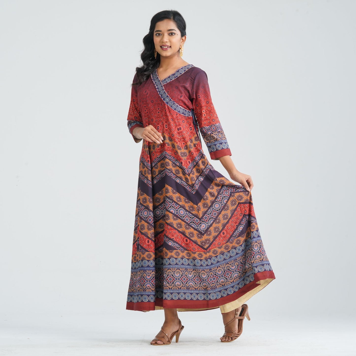 Women Mixed Cotton Gown