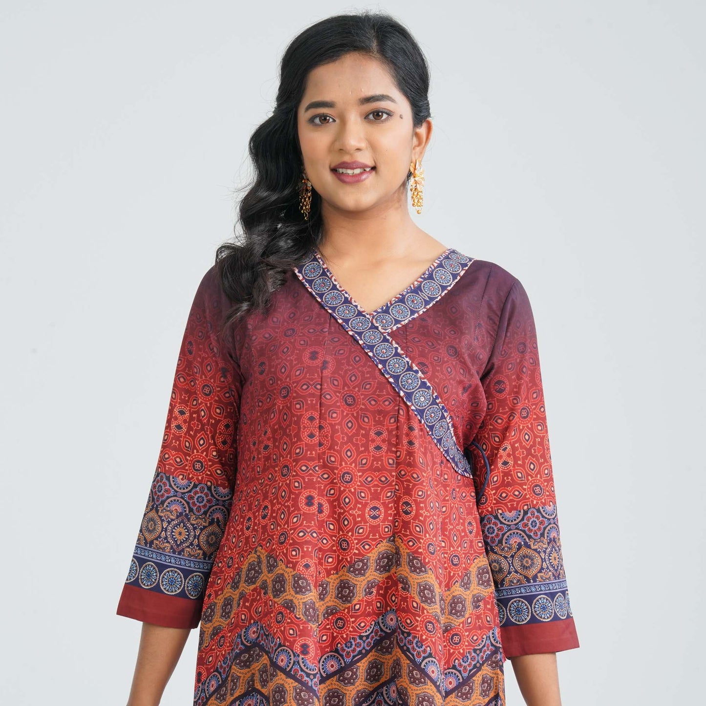 Women Mixed Cotton Gown