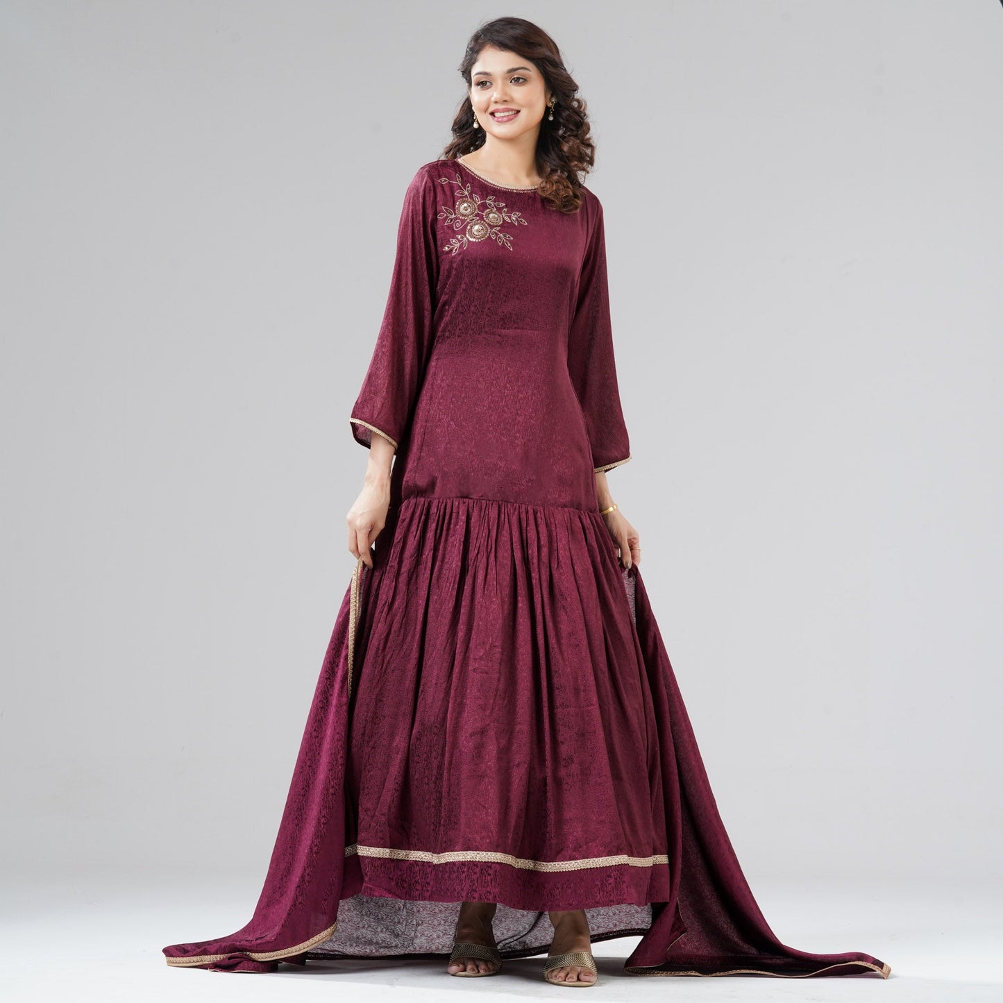 Womens Maroon Gown