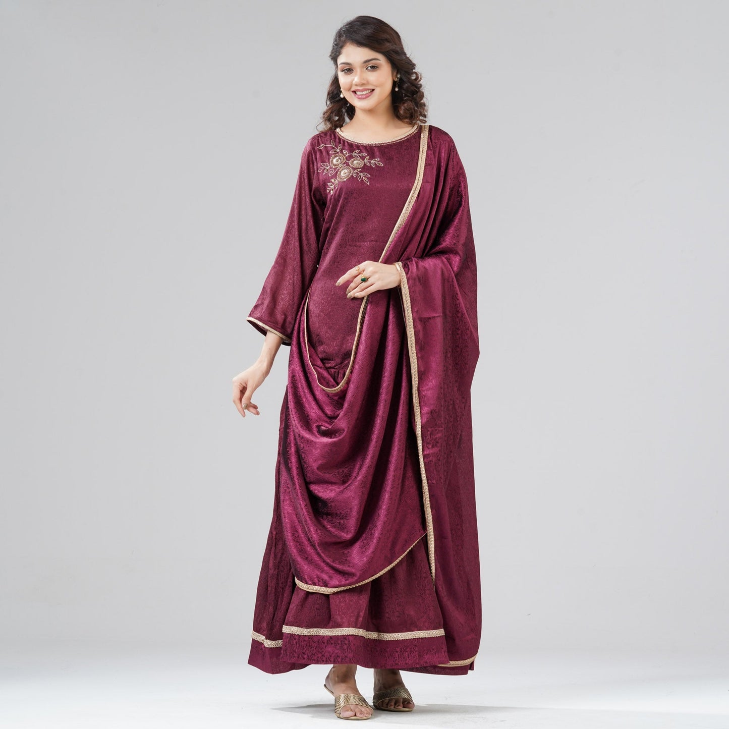Womens Maroon Gown