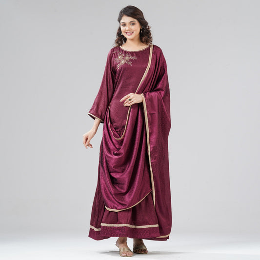 Womens Maroon Gown