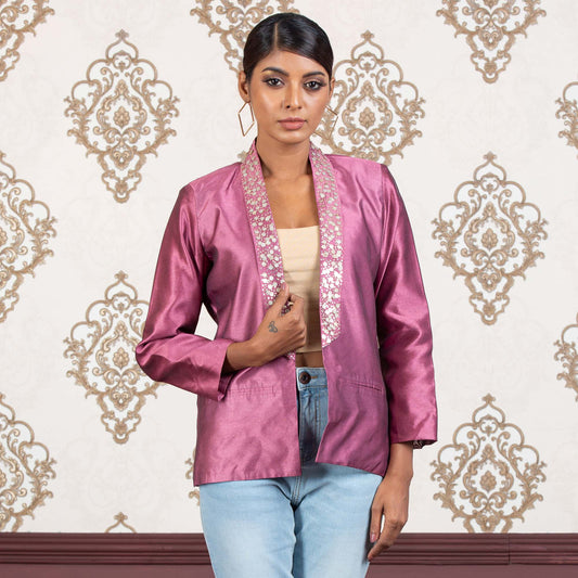 Womens Ethnic Jacket- Maroon
