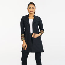 Load image into Gallery viewer, Women&#39;s Ethnic Black Cotton Jacket
